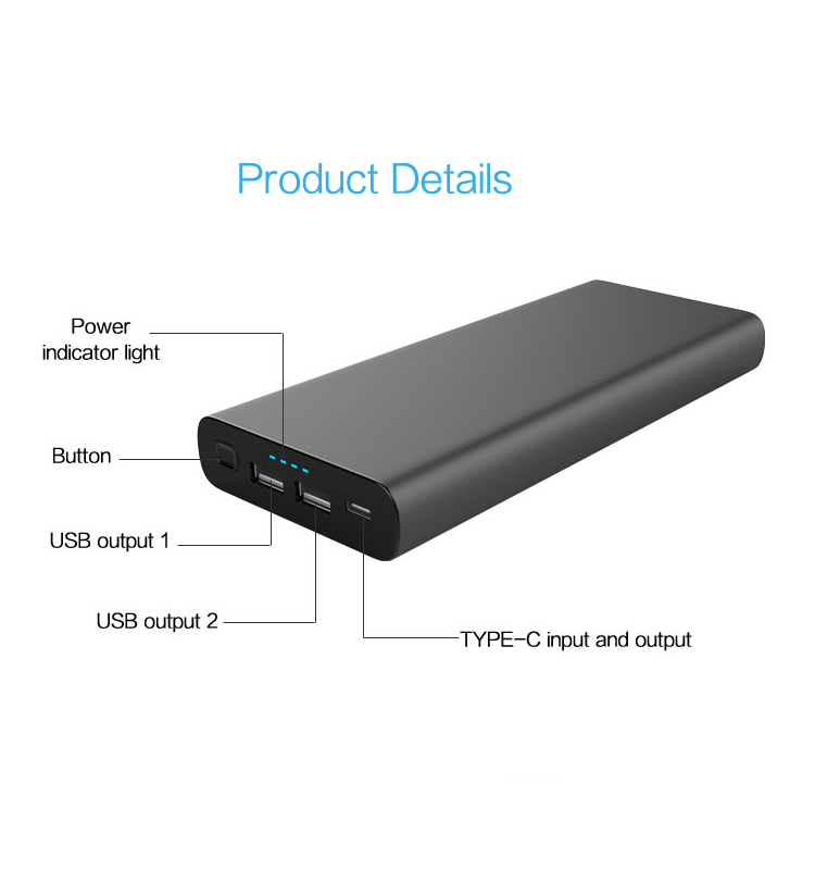 Technoamp 25000mAh 100W PD 3.0 PPS USB Type C Power Bank w/ 2