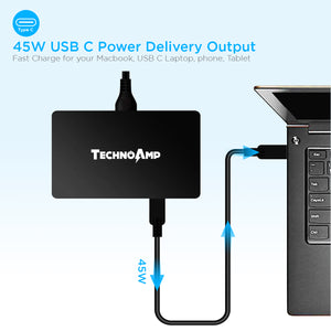 Technoamp WC4QPD 4 port 3 Quick charge 3.0/ Huawei FCP and 1 USB PD 45watts