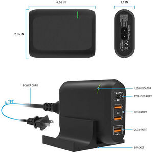 Technoamp 66W USB C PD3.0 PPS 60W Quick Charge 4.0 & 3Port Quick Charge 3.0 WCTC66
