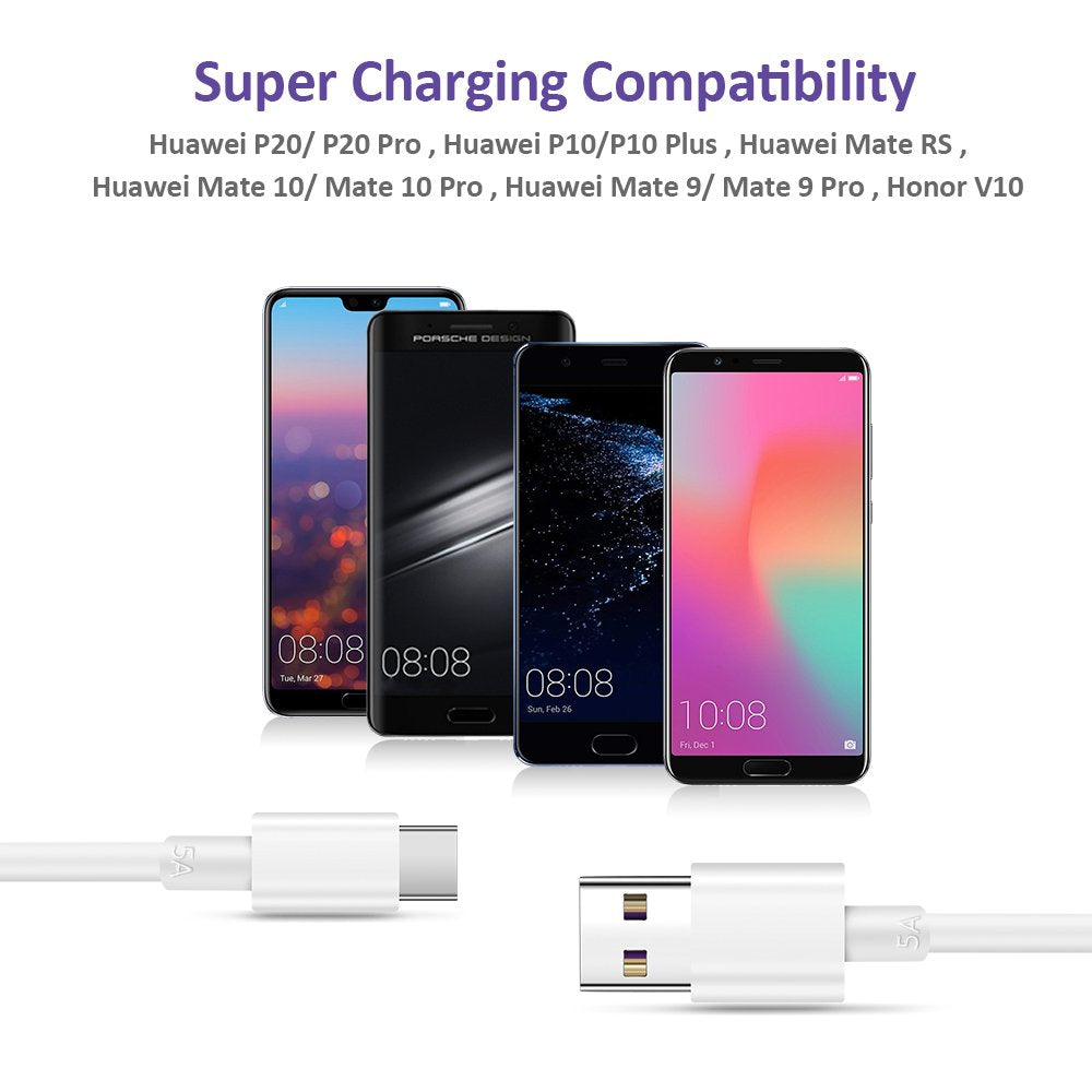 Super Charging Cable Replacement for Huawei P30 Pro 5A Supercharge USB Type  C Cable, 3.3FT Super Fast Charge Type-C Cable for Huawei P20 Pro, Mate 20