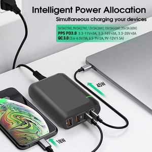 Technoamp 66W USB C PD3.0 PPS 60W Quick Charge 4.0 & 3Port Quick Charge 3.0 WCTC66