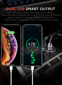 Technoamp 5A Super Charge/Quick Charge3.0 Car charger dual port 4.5V5A 5V2.4A