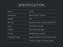 Load image into Gallery viewer, Technoamp 5A Super Charge/Quick Charge3.0 Car charger dual port 4.5V5A 5V2.4A