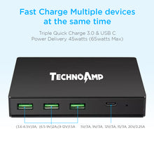 Load image into Gallery viewer, Technoamp WC4QPD 4 port 3 Quick charge 3.0/ Huawei FCP and 1 USB PD 45watts