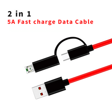 Load image into Gallery viewer, Technoamp 2 In 1 Micro Type C VOOC DASH, Huawei Super Charge, Quick Charge 3.0 Compatible Cable 25cm