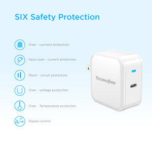 Technoamp WC30PD 1 Port USB Type C Power Delivery 30 watts Quick Charge 3.0 Huawei FCP