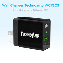 Load image into Gallery viewer, Technoamp WC1QC3 1 port Quick charge 3.0 huawei FCP wall charger