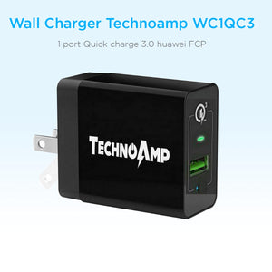 Technoamp WC1QC3 1 port Quick charge 3.0 huawei FCP wall charger