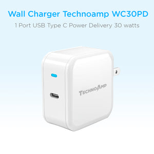 Technoamp WC30PD 1 Port USB Type C Power Delivery 30 watts Quick Charge 3.0 Huawei FCP