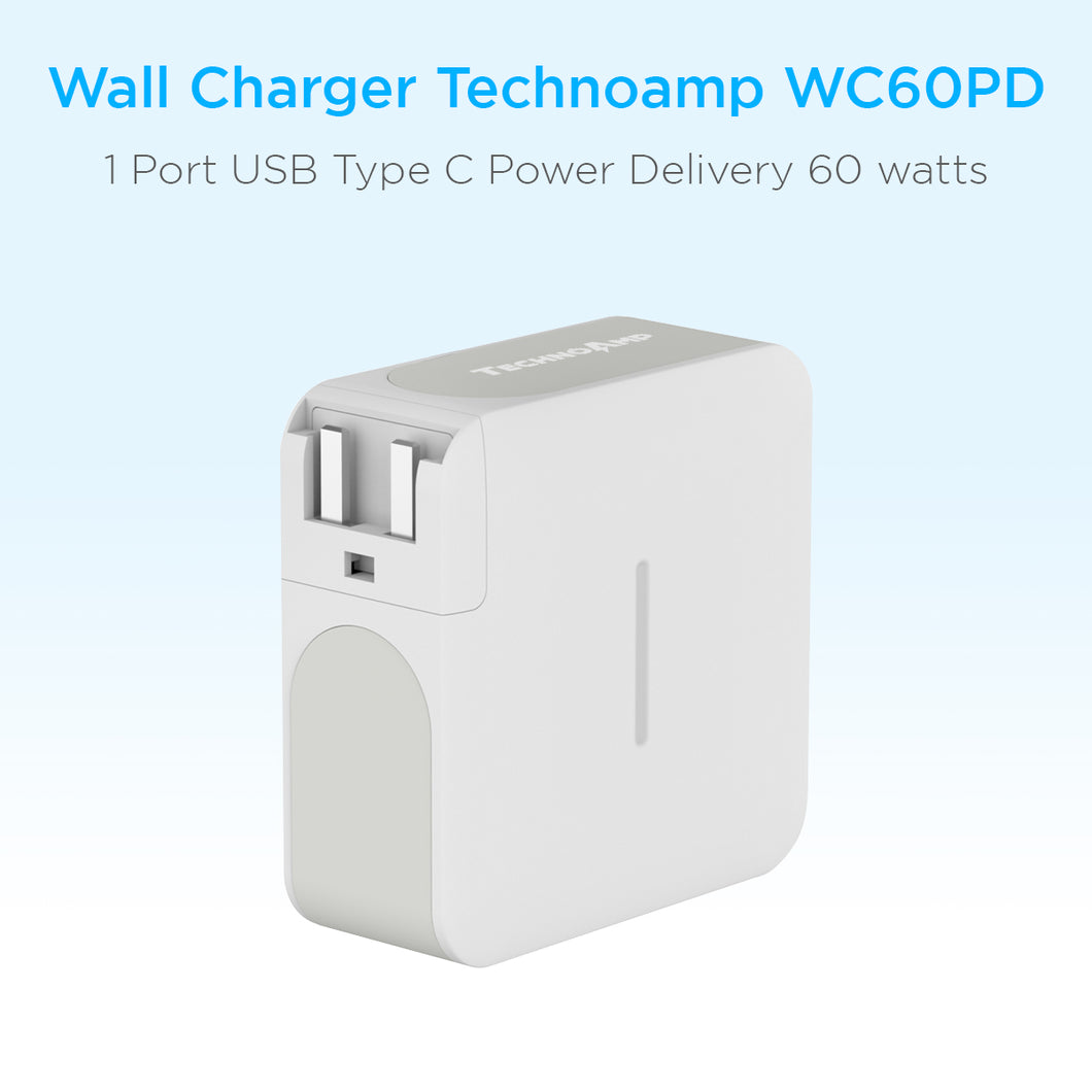 Technoamp WC60PD 1 Port USB Type C Power Delivery 60 watts