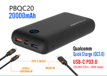 Load image into Gallery viewer, Technoamp 20000mAh PDQC20 PowerBank Quick Charge 3.0 USB C PD 3.0 18w Power Delivery power bank