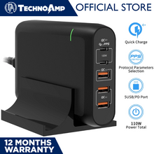 Load image into Gallery viewer, Technoamp 100W 2x USB C PD3.0 PPS 100W Quick Charge 4.0 &amp; 3 Port Quick Charge 3.0 WCTC100